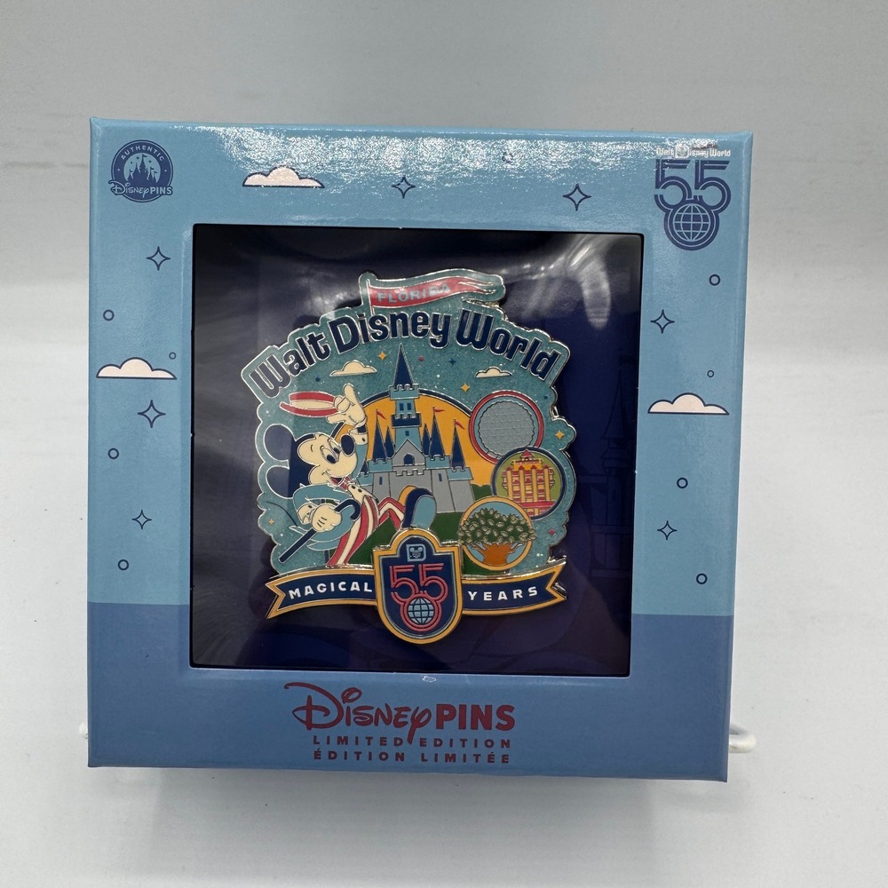Disney Parks 2026 WDW 55th Anniversary Mickey Mouse Castle Icons Mini Jumbo Pin - Picture 4 of 4